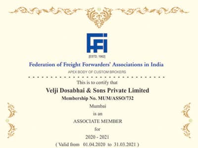 VDSPL is a member of Fedration of Freight Forwarders' Associations in India