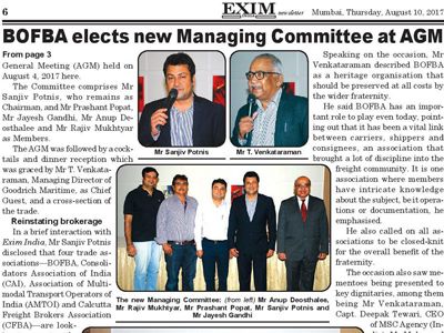 BOFBA elects new Managing Committee at AGM